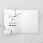 Happy new year name message gray simple holiday  karte (Innenseite)