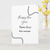 Happy new year name message gray simple holiday  karte (Gelbe Blume)