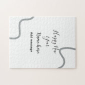 Happy new year name message gray simple holiday puzzle (Horizontal)