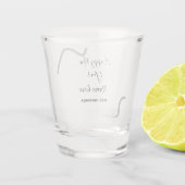 Happy new year name message gray simple holiday schnapsglas (Rückseite)