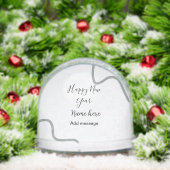 Happy new year name message gray simple holiday  schneekugeln (Weihnachten)