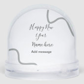 Happy new year name message gray simple holiday  schneekugeln (Rückseite)