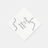 Happy new year name message gray simple holiday serviette (Ecke)