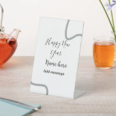 Happy new year name message gray simple holiday sockelschild (In SItu)