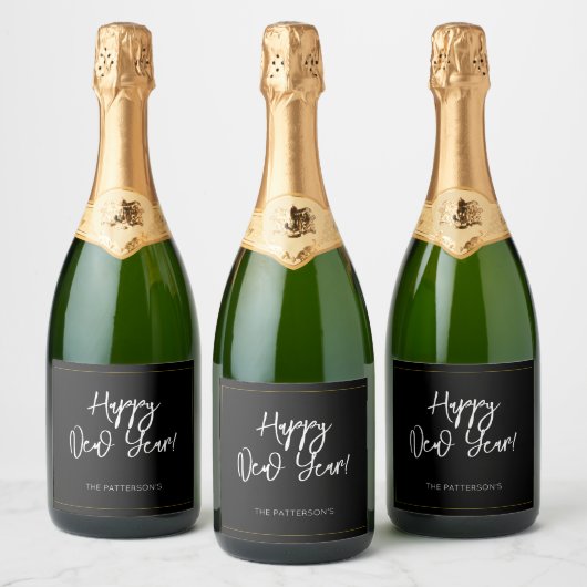 Happy New Year NAME Sparkling Wine Label Fun Moder Schaumweinetikett (Flaschen)