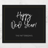 Happy New Year NAME Sparkling Wine Label Fun Moder Schaumweinetikett (Einzelnes Label)