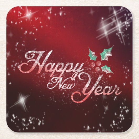 Happy New Year Napkins Rechteckiger Pappuntersetzer (Vorderseite)