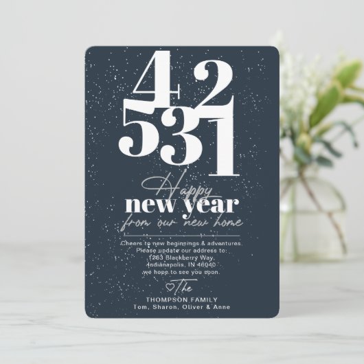 Happy New Year Navy Countdown Bewegung Ankündigung (Stehend Vorderseite)