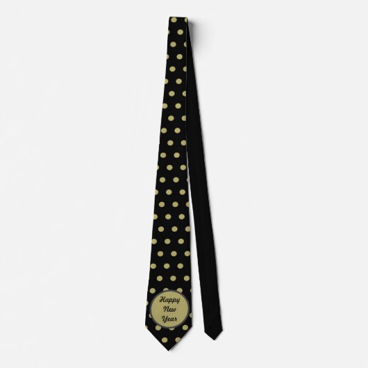 Happy New Year Neck Tie (Black & Gold) Krawatte (Vorderseite)