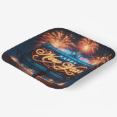 Happy New Year Neon Billboard Pappteller (Gewinkelt)