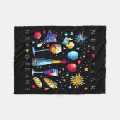 Happy New Year New Dreams 2026 Family Matching Fir Fleecedecke (Vorderseite (Horizontal))