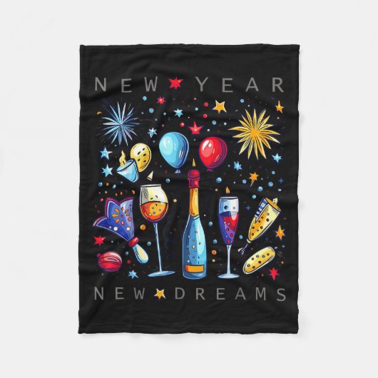 Happy New Year New Dreams 2026 Family Matching Fir Fleecedecke (Vorderseite)