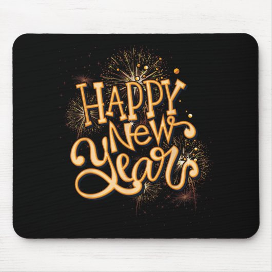 Happy New Year New Years Eve Party , Black Mousepad (Vorne)