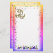 HAPPY NEW YEAR New Year's Stationery Briefpapier (Vorne/Hinten)