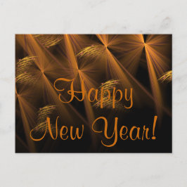 Happy New Year Night Reeds Abstraktes Fraktal Feiertagspostkarte