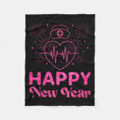 Happy New Year Nurse Crew Heartbeat New Years Eve Fleecedecke (Vorderseite)