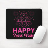 Happy New Year Nurse Crew Heartbeat New Years Eve Mousepad (Mit Mouse)