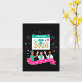 Happy New Year Nurse Shirt; Cute Medical Staff 202 Karte (Gelbe Blume)