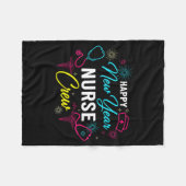 Happy New Year Nurse Shirt, Fireworks Stethoscope  Fleecedecke (Vorderseite (Horizontal))