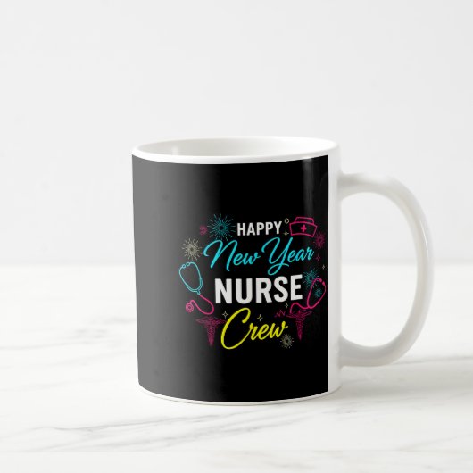Happy New Year Nurse Shirt, Fireworks Stethoscope Kaffeetasse (Rechts)
