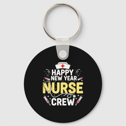 Happy New Year Nurse Shirt, Fireworks Stethoscope  Schlüsselanhänger (Vorderseite)