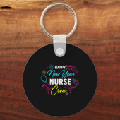 Happy New Year Nurse Shirt, Fireworks Stethoscope  Schlüsselanhänger (Vorderseite)