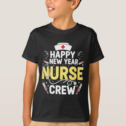 Happy New Year Nurse Shirt, Fireworks Stethoscope T-Shirt (Vorderseite)