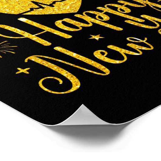Happy New Year Nurses Heartbeat Fireworks New Year Poster (Ecke)