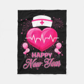 Happy New Year Nurses Heartbeat New Years Eve Part Fleecedecke (Vorderseite)