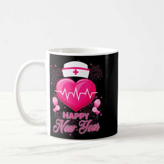 Happy New Year Nurses Heartbeat New Years Eve Part Kaffeetasse (Links)