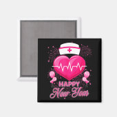 Happy New Year Nurses Heartbeat New Years Eve Part Magnet (Vorderseite/Rückseite)
