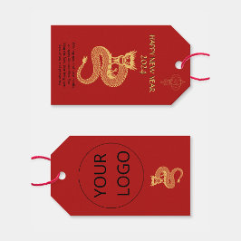 Happy New Year of Dragon Logo Red Geschenkanhänger