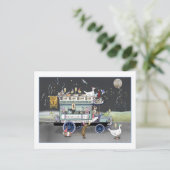 Happy New Year Omnibus Postcard Postkarte (Stehend Vorderseite)