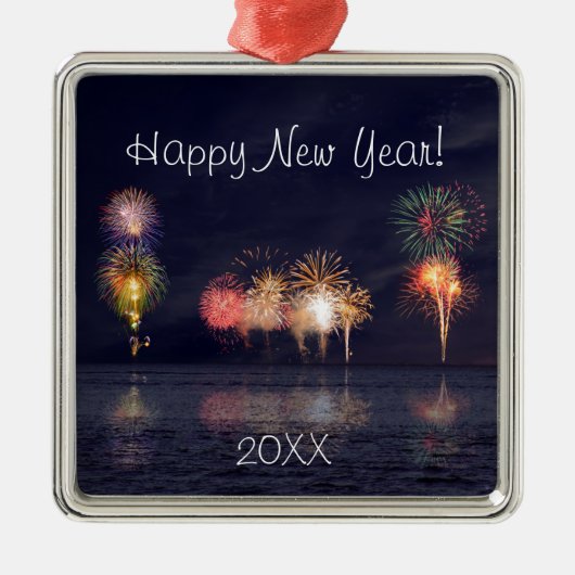 Happy New Year Ornament Aus Metall (Vorne)