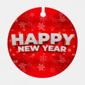 Happy New Year Ornament Aus Metall (Vorderseite)