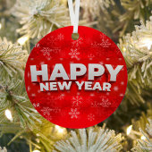 Happy New Year Ornament Aus Metall