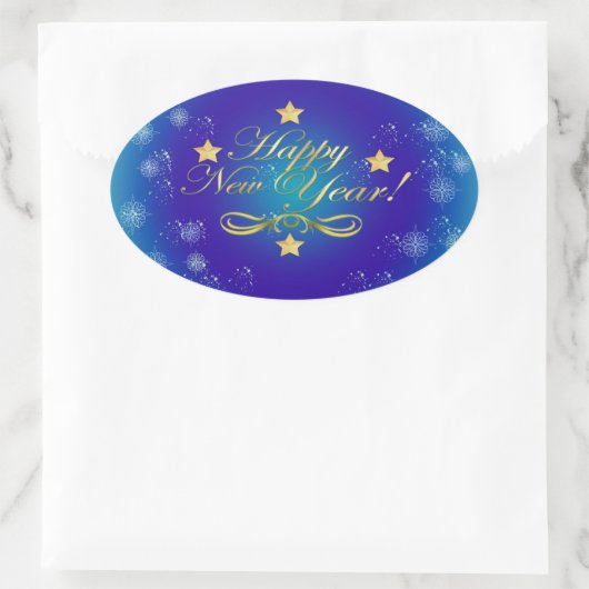 Happy New Year Oval Sticker (Tasche)