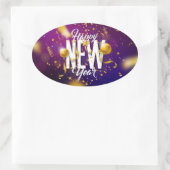 Happy New Year Oval Sticker (Tasche)