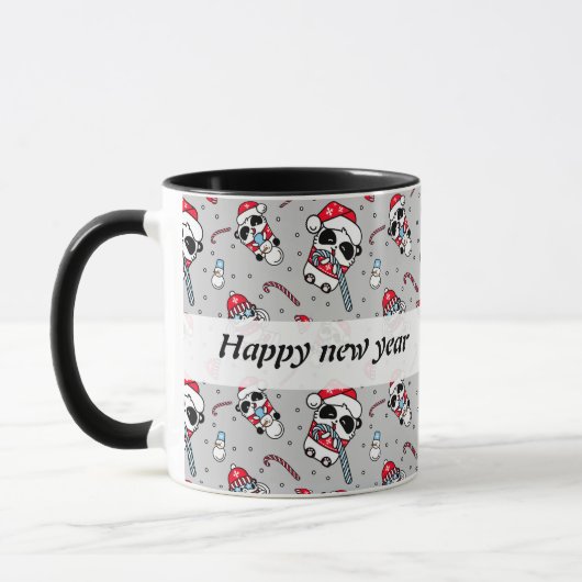 Happy new year panda pattern Tasse (Links)