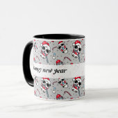 Happy new year panda pattern Tasse (Vorderseite Links)