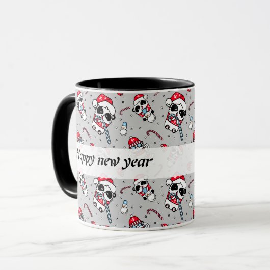 Happy new year panda pattern Tasse (Vorderseite Links)