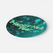 Happy New Year Paper Plate – Festive Party Tablewa Pappteller (Schrägansicht)