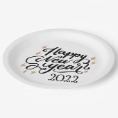 Happy New Year Paper Plate Pappteller (Schrägansicht)