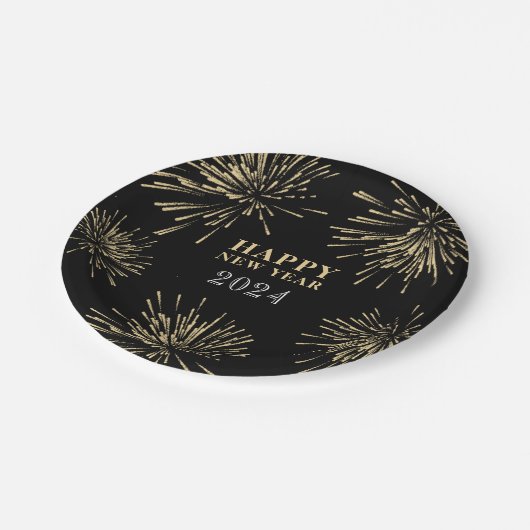 Happy New Year Pappteller (Schrägansicht)