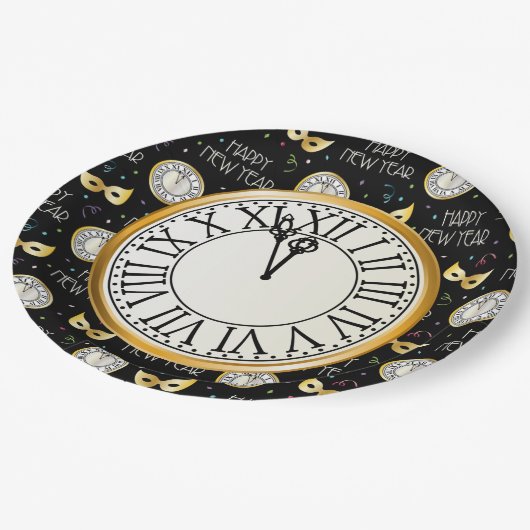 Happy New Year Pappteller (Schrägansicht)