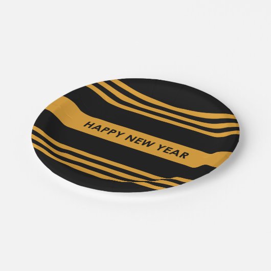 Happy New Year Pappteller (Schrägansicht)