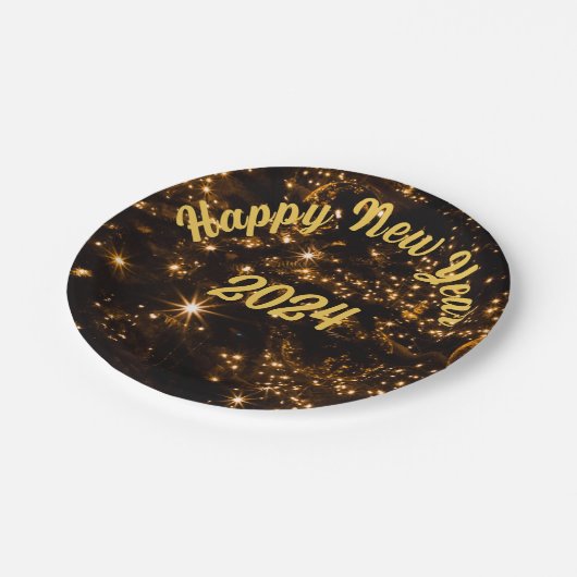 Happy New Year Pappteller (Schrägansicht)