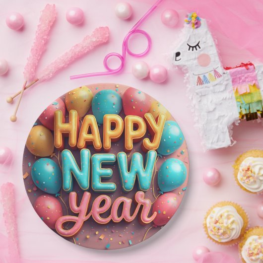 Happy New Year Pappteller (Party)