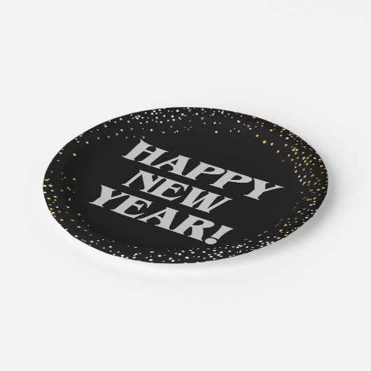 Happy New Year Pappteller (Schrägansicht)