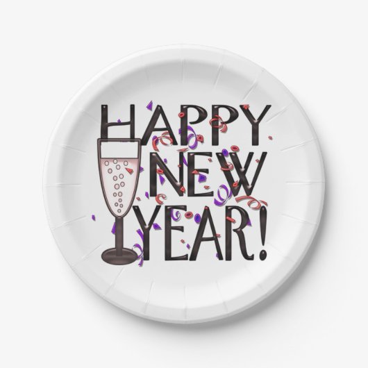 Happy New Year Pappteller (Vorderseite)